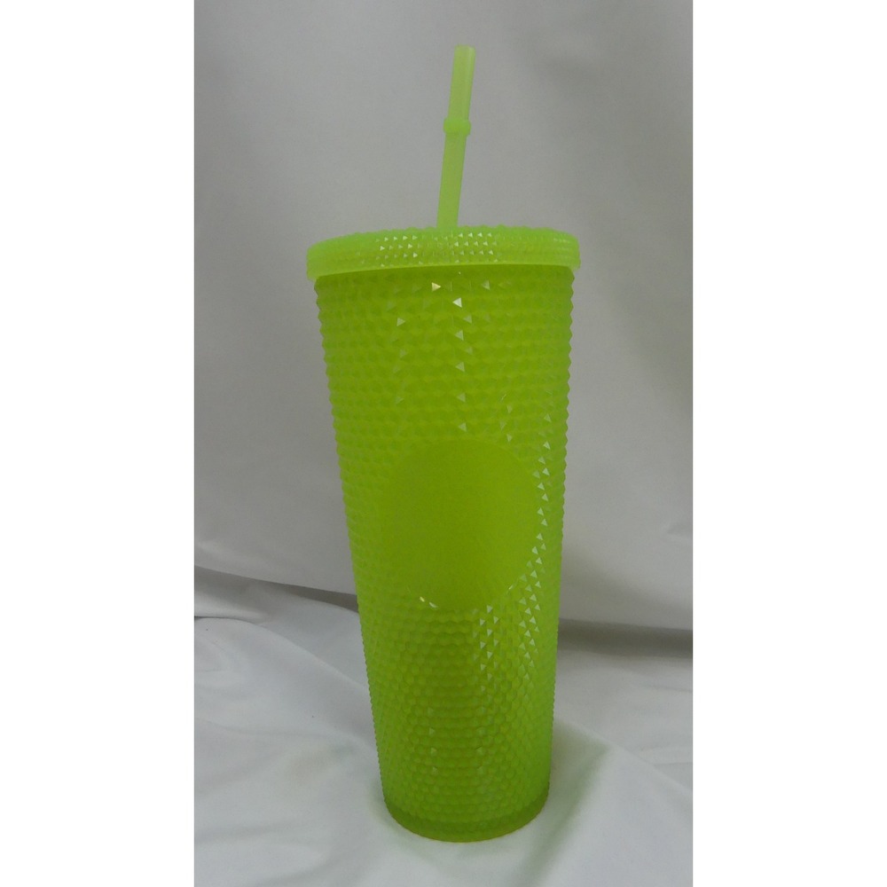 Starbucks Studded Tumbler Unisex 24oz Neon Lime Green Textured Cold Cup S567